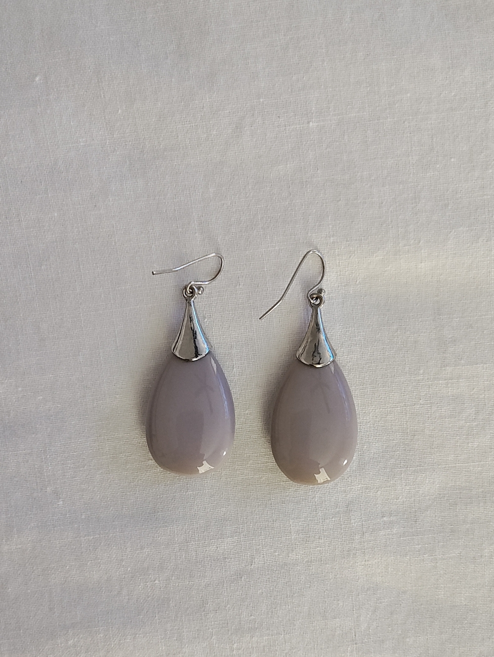 Elegant Taupe Teardrop Dangle Earrings - Women Jewelry